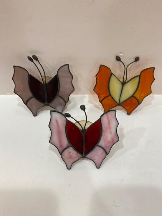 Other - Trio of Stained Glass Butterfly Window Suncatchers